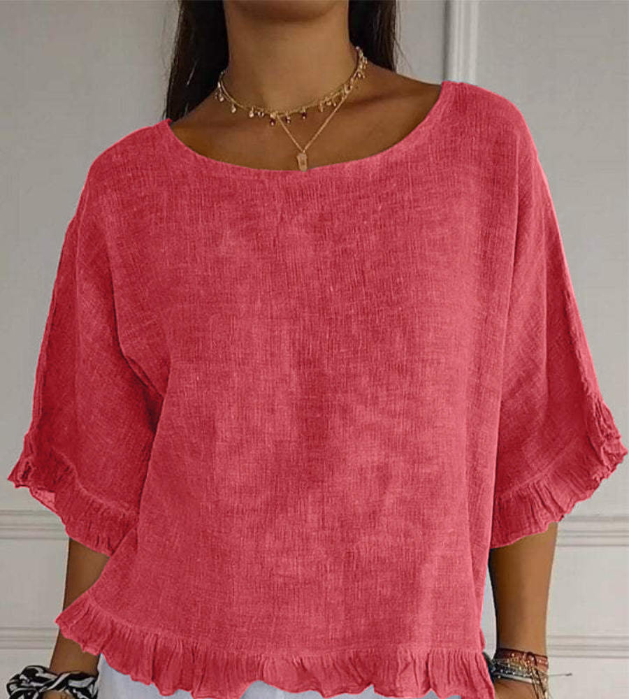 Chemise Homme Manches Courtes Col Rond Casual