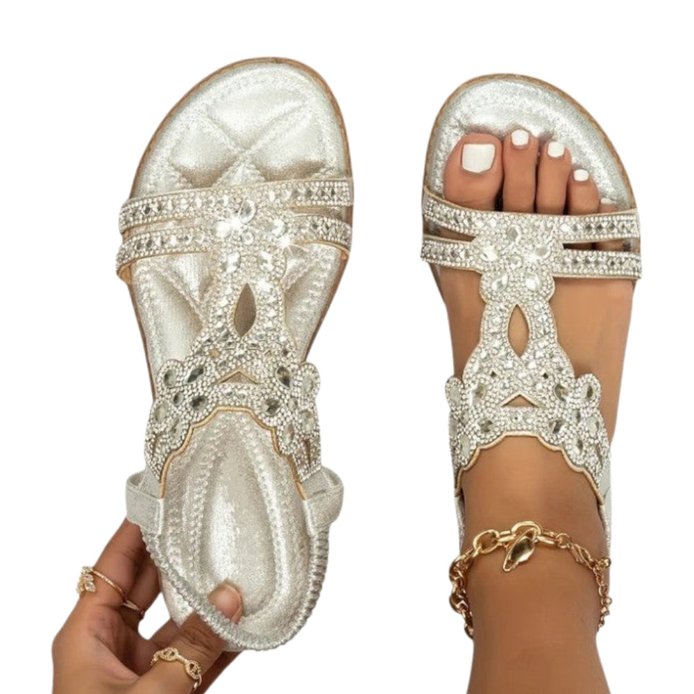 Sandales Plates Confortables avec Sangles Réglables pour Femme