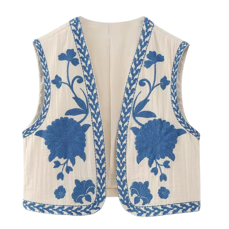 Gilet femme imprimé zippé ajusté
