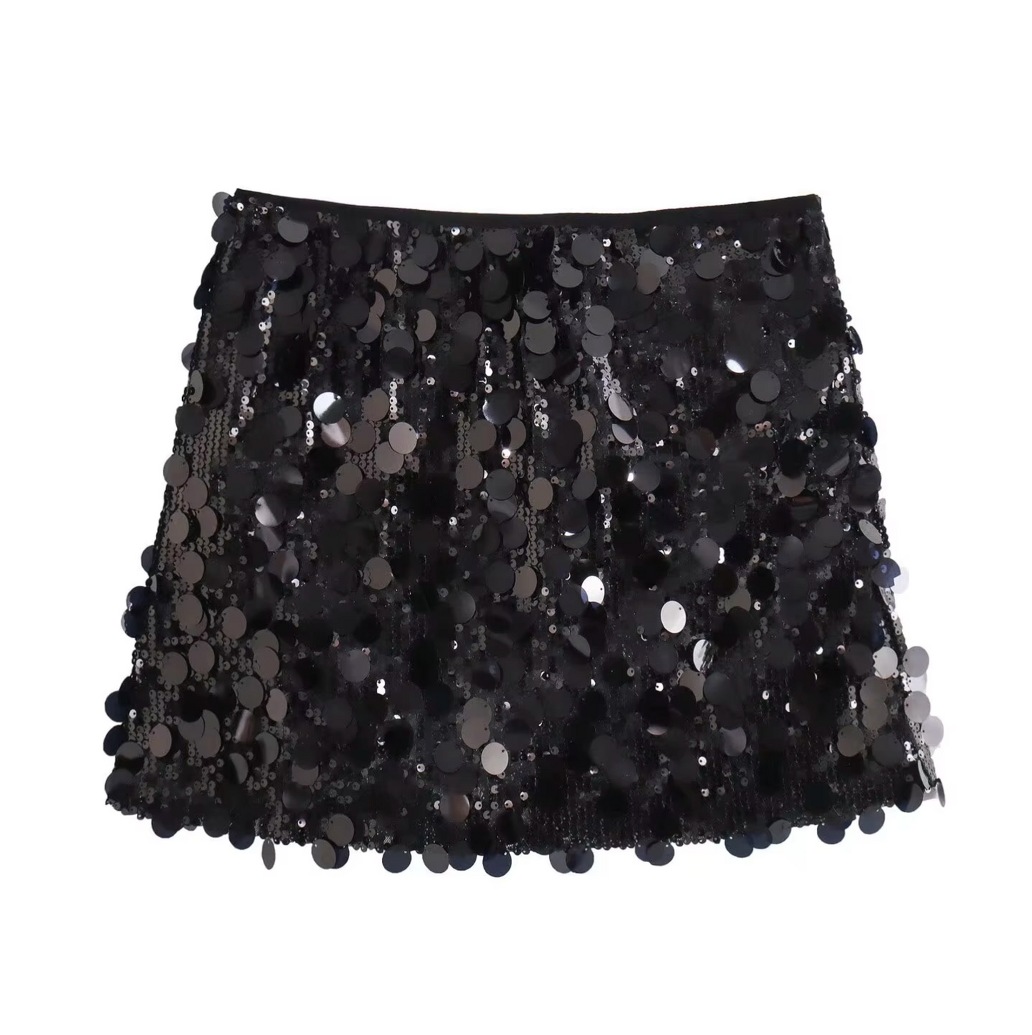 Jupe Courte Femme Paillettes Brillante Coupe Ajustée