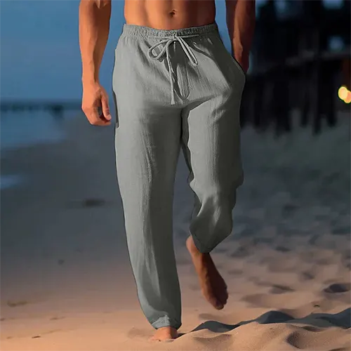 Pantalon Homme Blanc Élastique Slim Fit