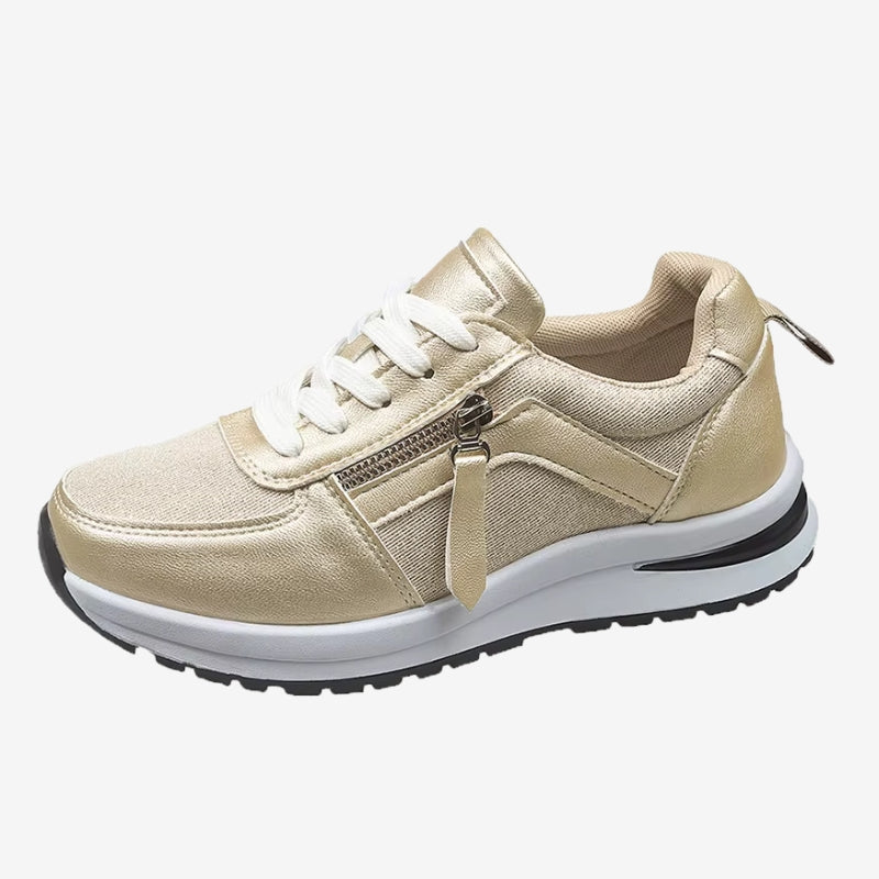 Baskets Sneakers Femmes à Semelle Épaisse et Fermeture Éclair