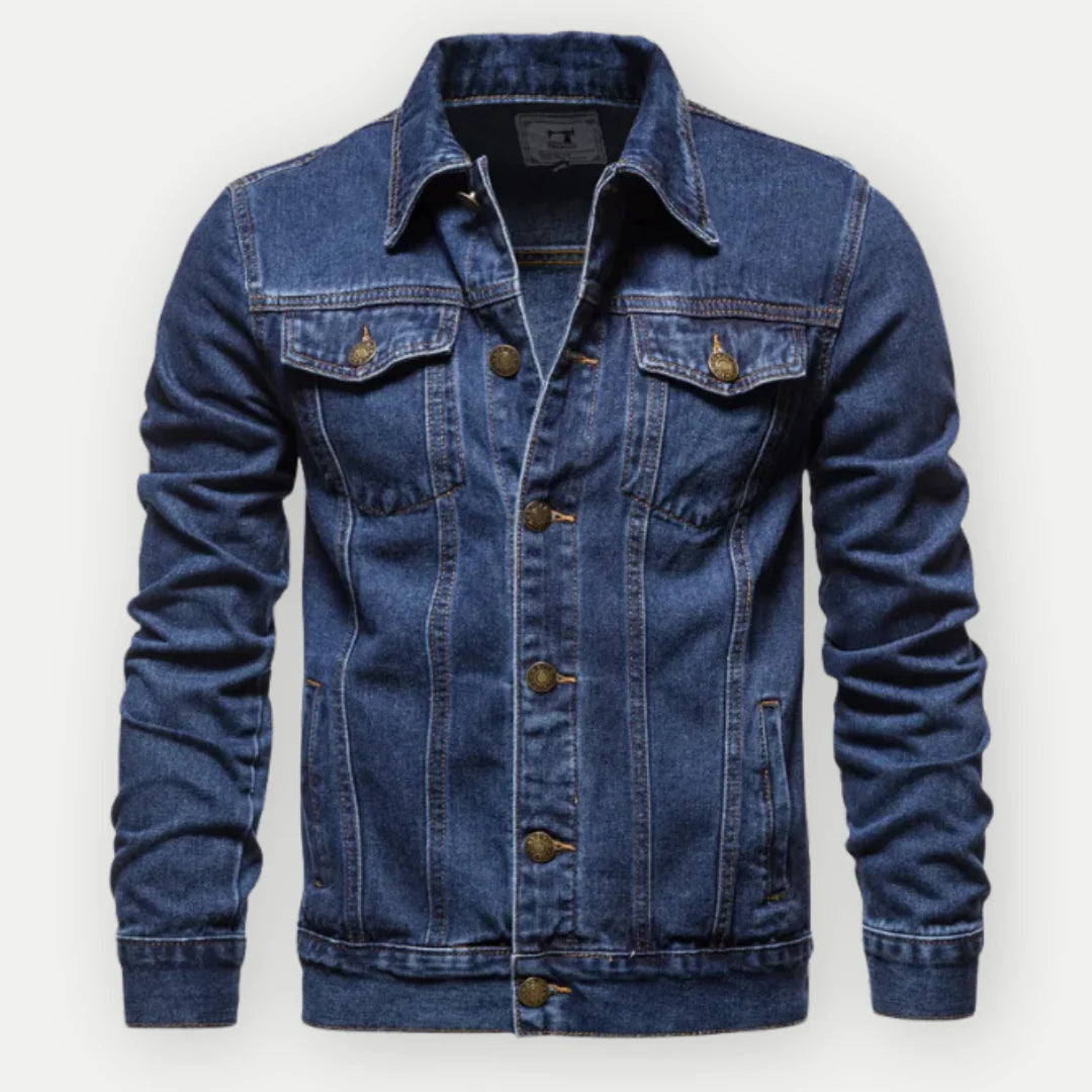 Veste Jean Homme Classique avec Poches et Fermeture Boutons