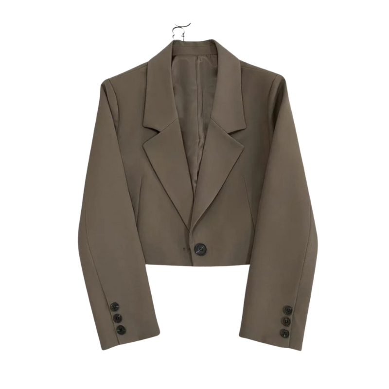 Blazer Femme Chic à Manches Longues et Taille Cintrée