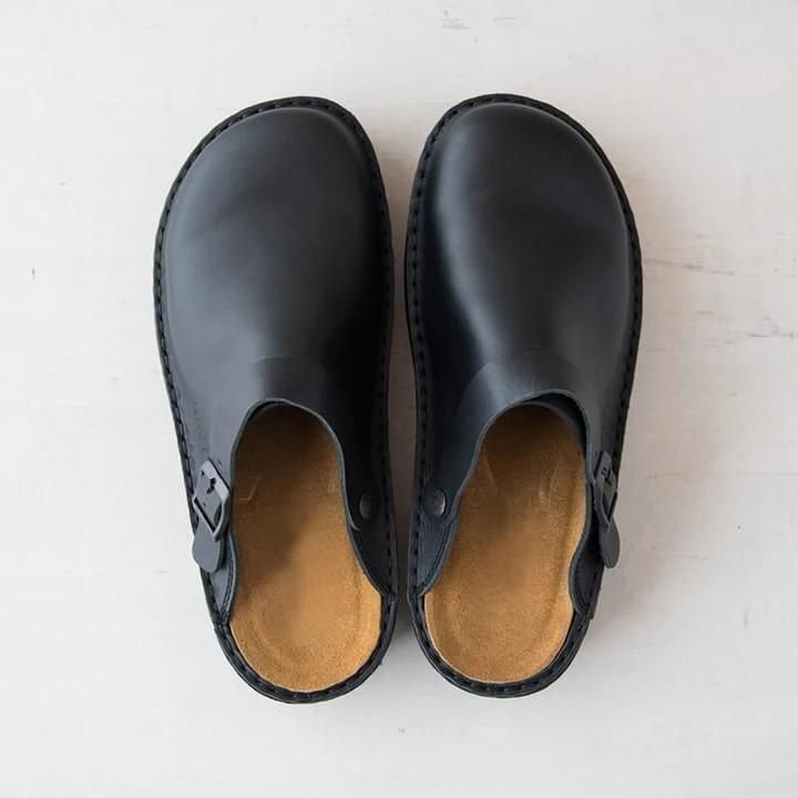 Sabots Homme Cuir Brun à Fermeture Éclair