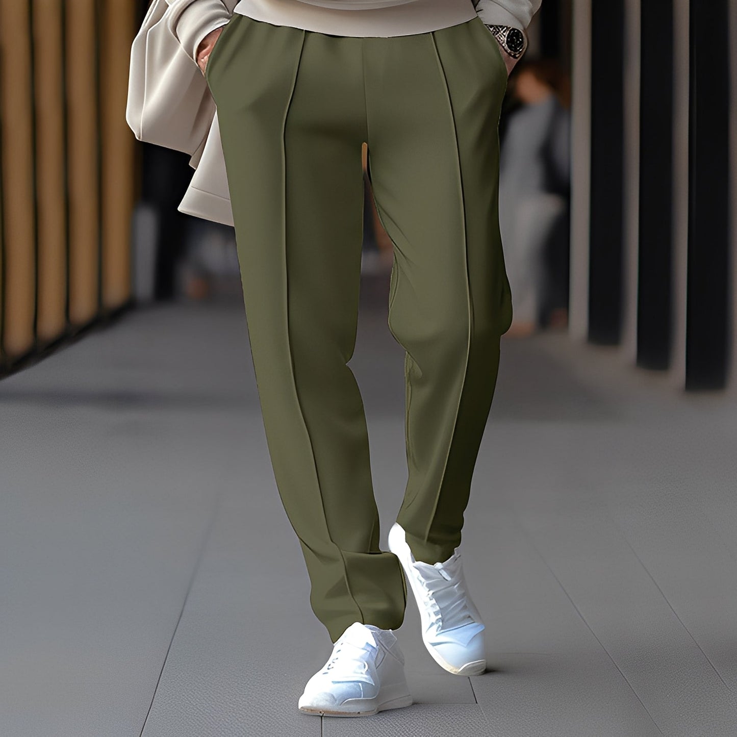 Pantalon Homme Classique Taille Étroite pour Bureau