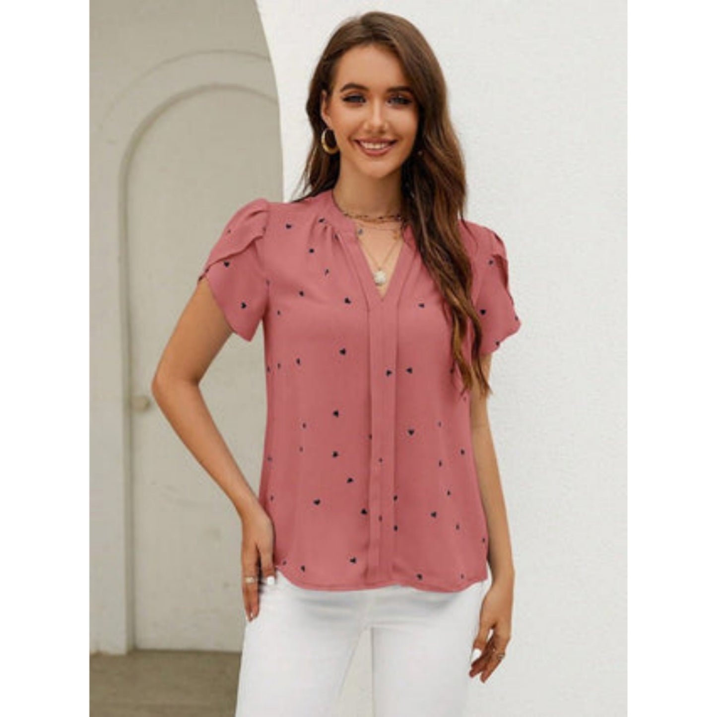 Blouse Femme Manches Courtes Décontractée Chic