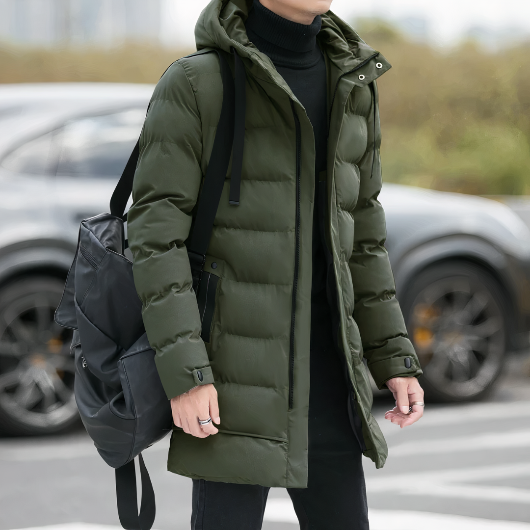 Manteau Homme Hiver Capuche Noir Élégant