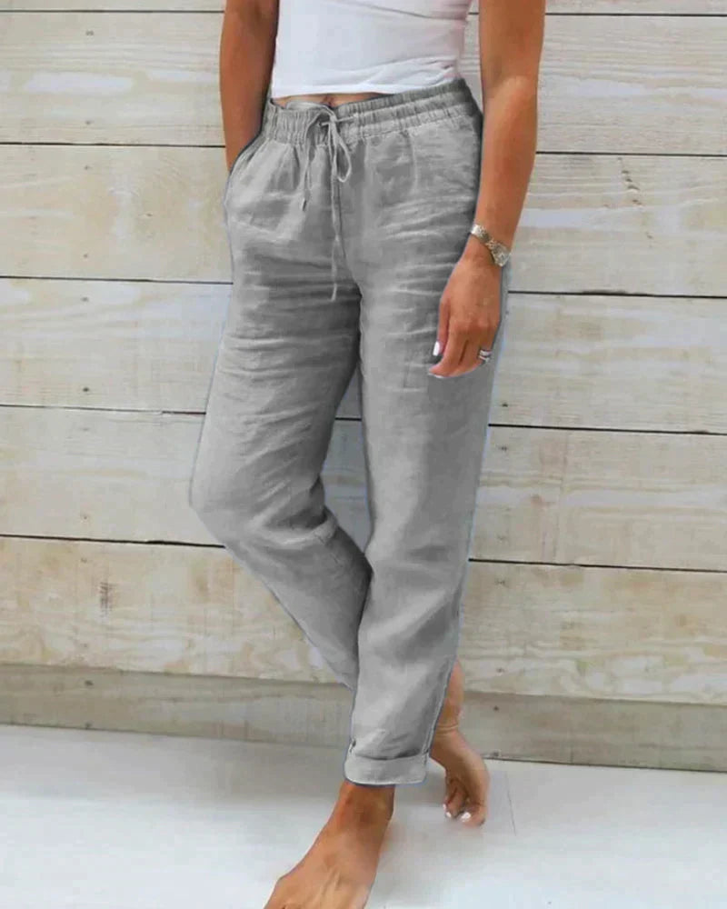 Pantalon Lin Femme Coupe Décontractée et Élégante