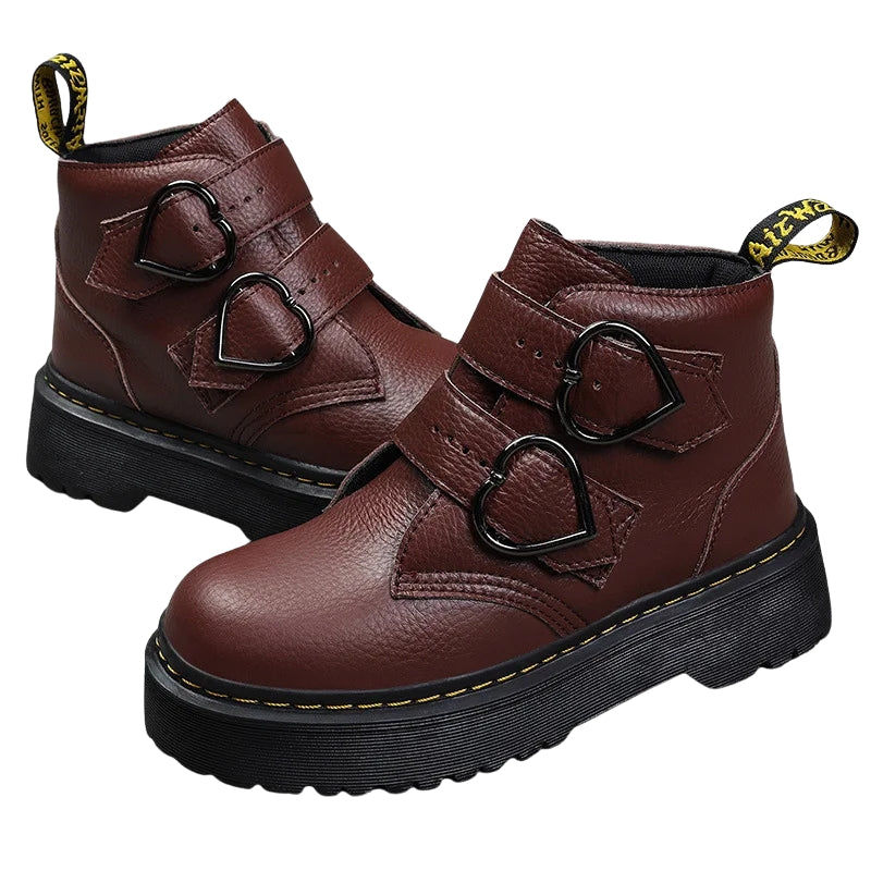 Bottines Femme à Lacets en Cuir Noir