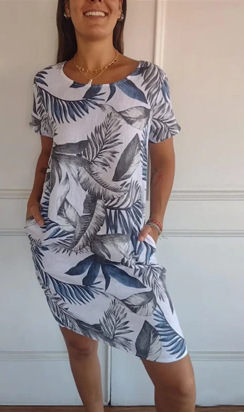 Robe fluide Femme Imprimé Végétal Poches