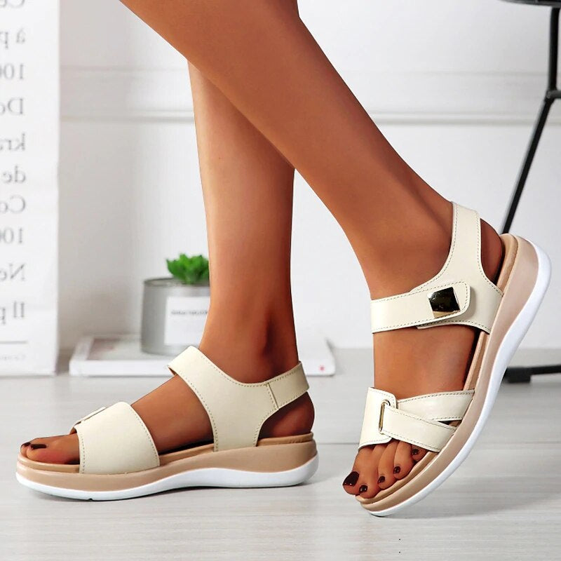 Sandales Femmes Élégantes - Sandales Confort à Boucle Réglable & Semelle Amortie