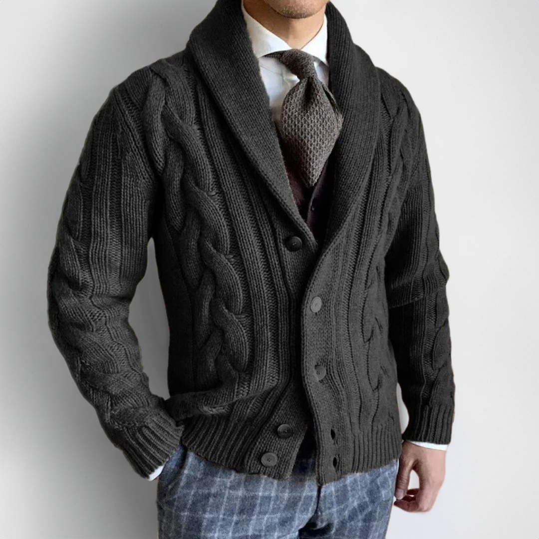 Cardigan Homme Col Montant Oversize