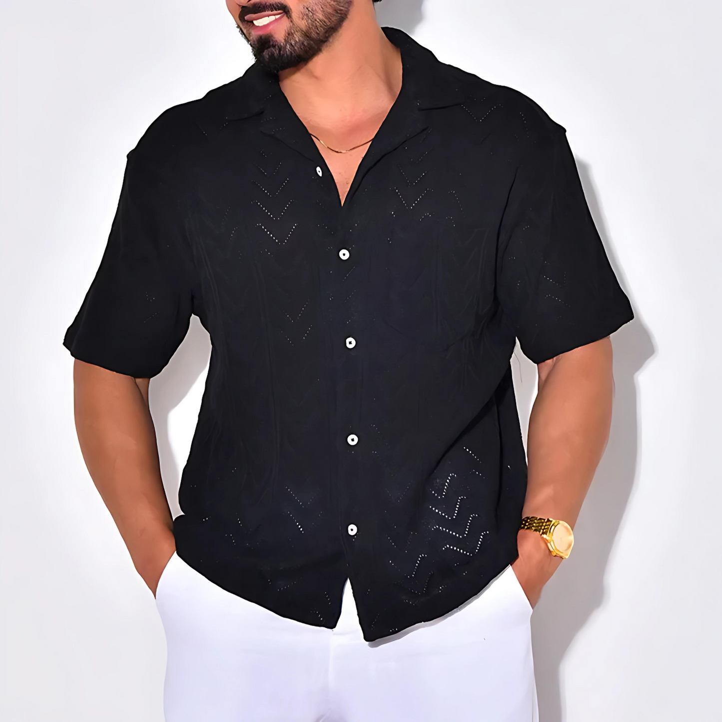 Chemise Homme Manche Courte Col Revers Élégante et Pratique