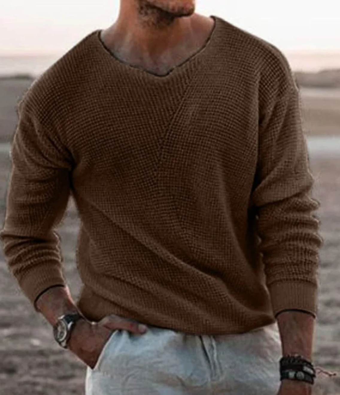 Pull Molleton Col V Doux et Chaud