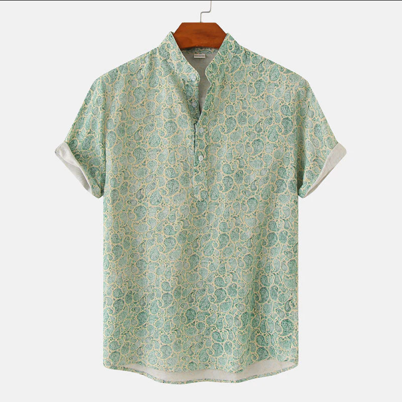 Chemise Homme Coton Fleuri pour Été