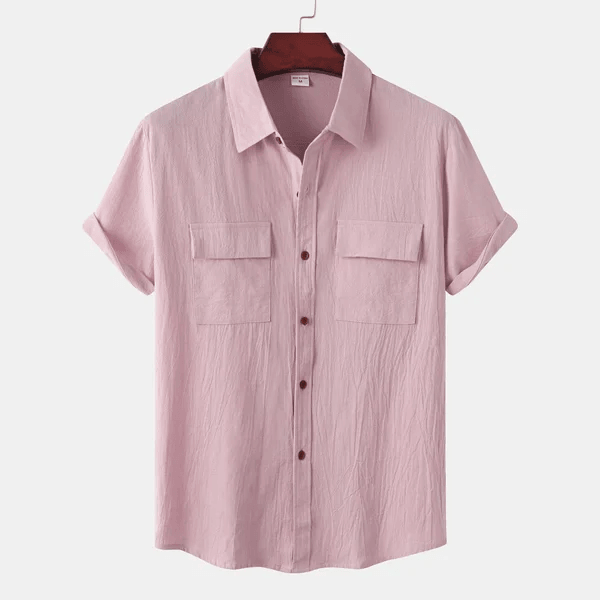 Chemise Homme Simples Manches Courtes avec Poches