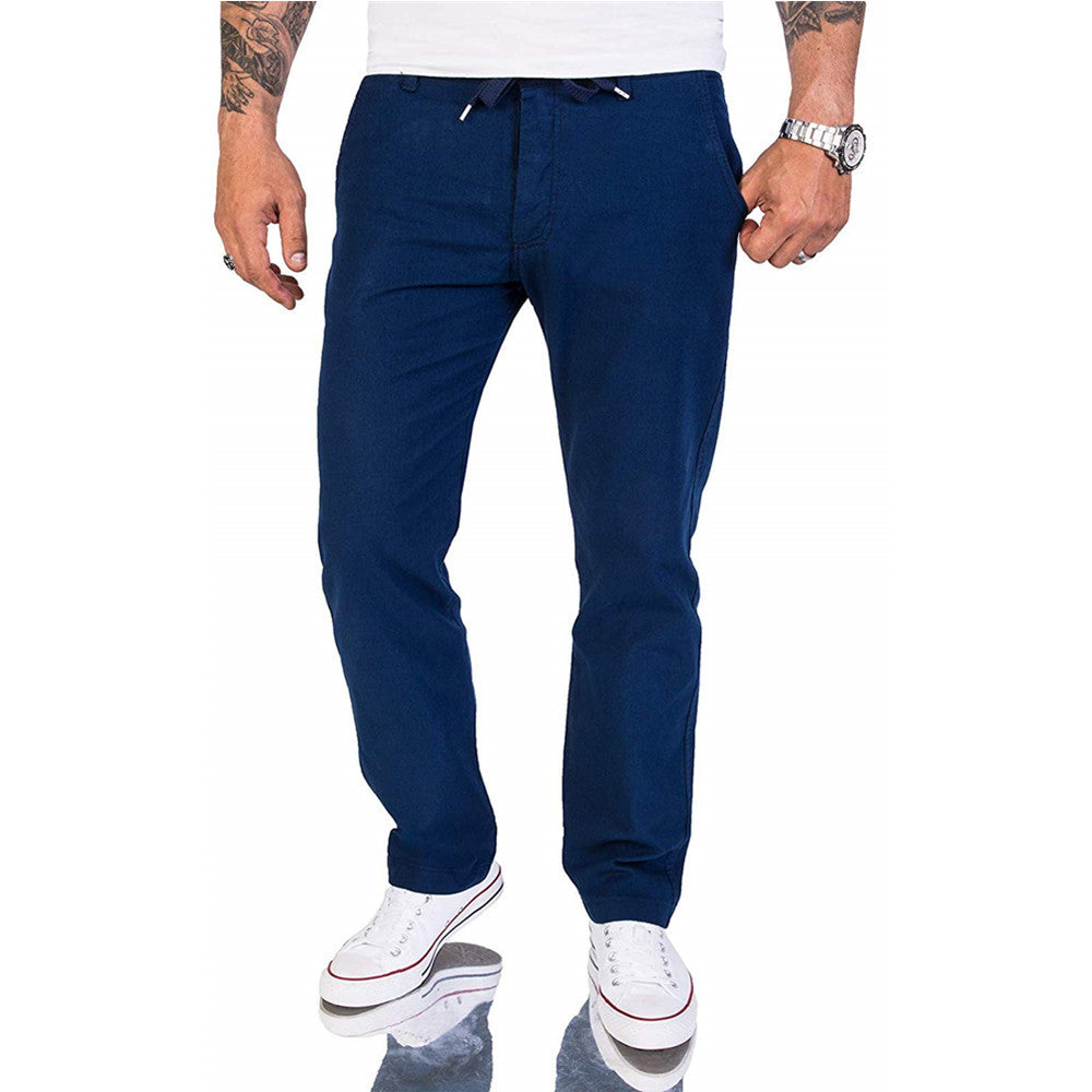 Pantalon Homme Coton Décontracté Unicolore