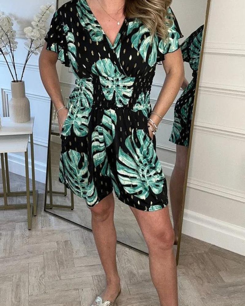 Short Femme Décontracté Floral avec Poches pour Été