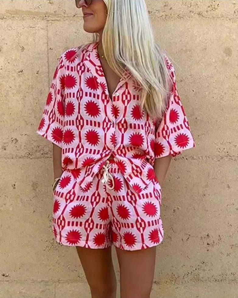 Robe Été Femmes Légère en Lin avec Imprimé Géométrique - PanierRoyale