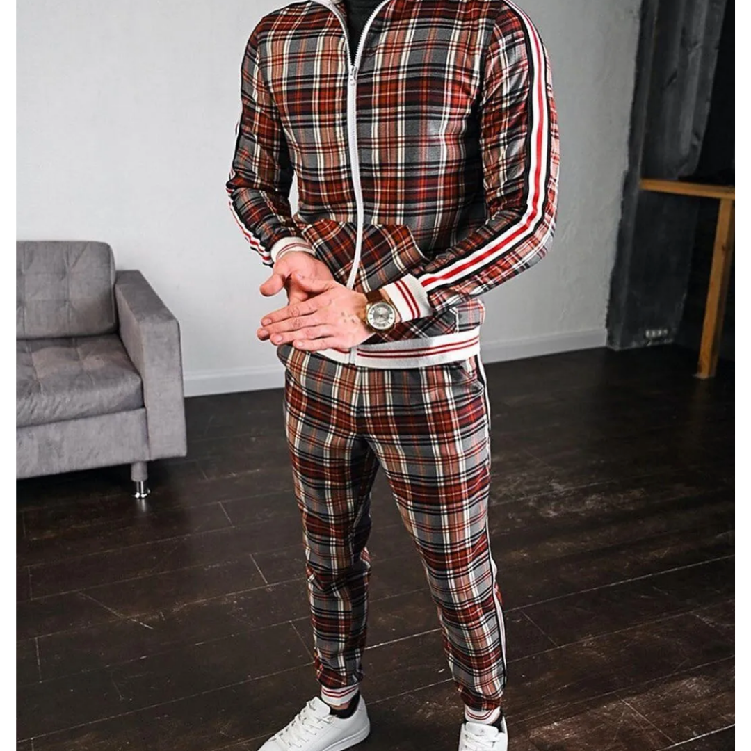 Survetement Sport Homme Élastique à Carreaux