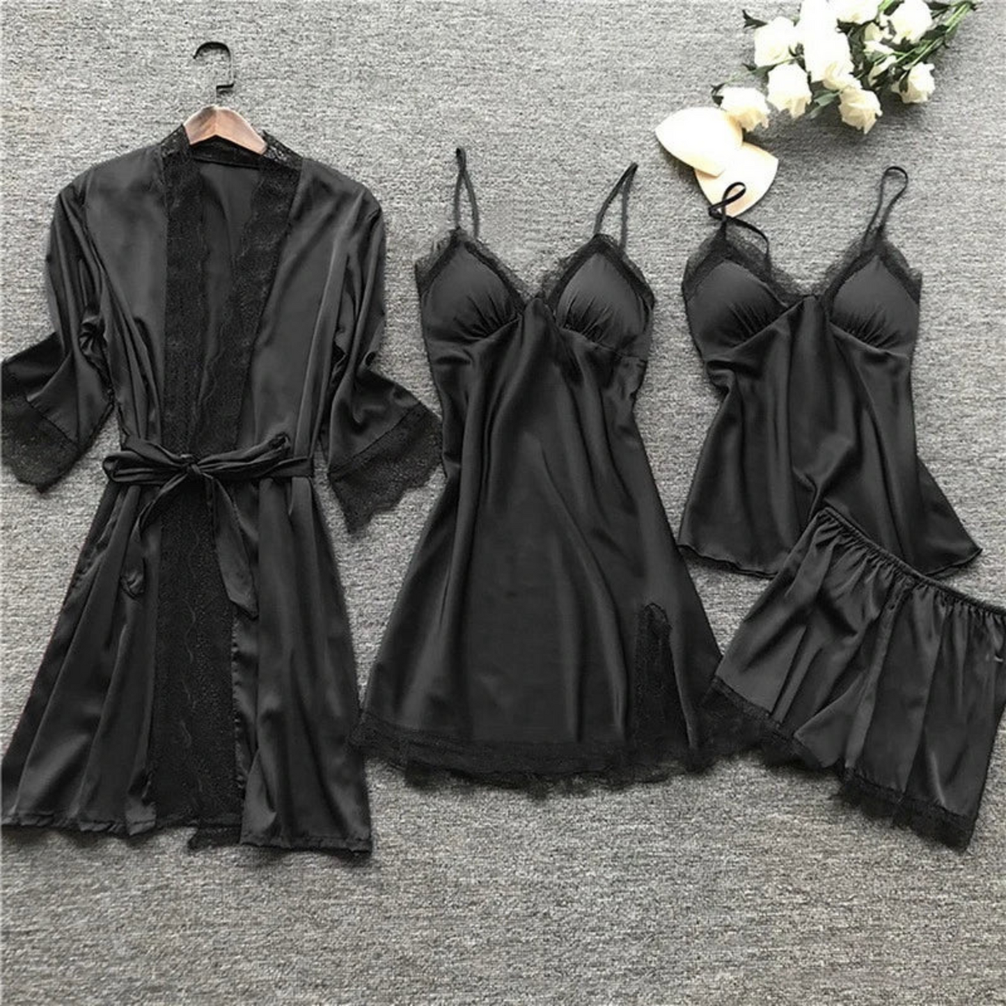 Pyjama Femme Soie Douce et Confortable pour Dormir