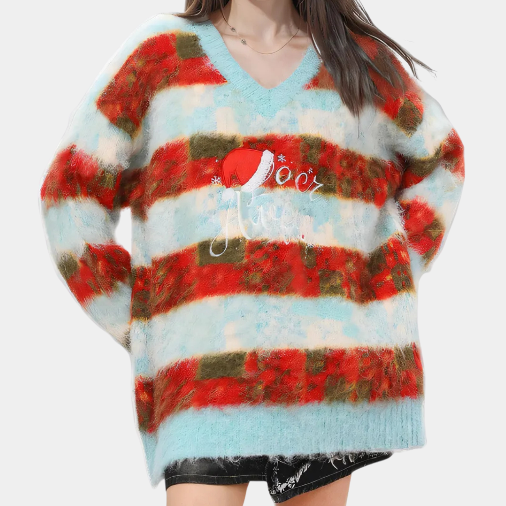 Pull Rayé Féminin Hiver Chic - PanierRoyale