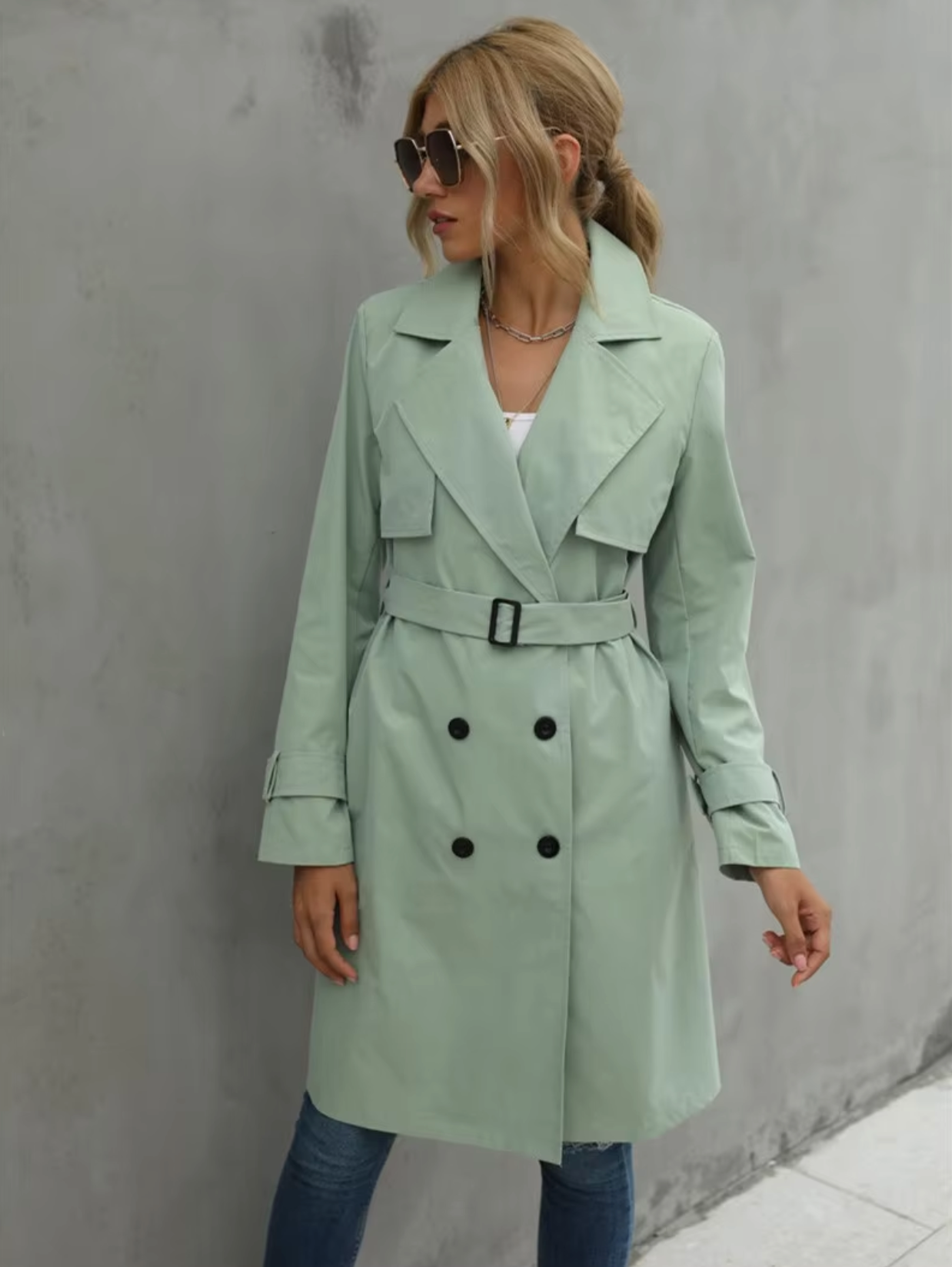 Trenchcoat Femme Double Boutonnage Classique