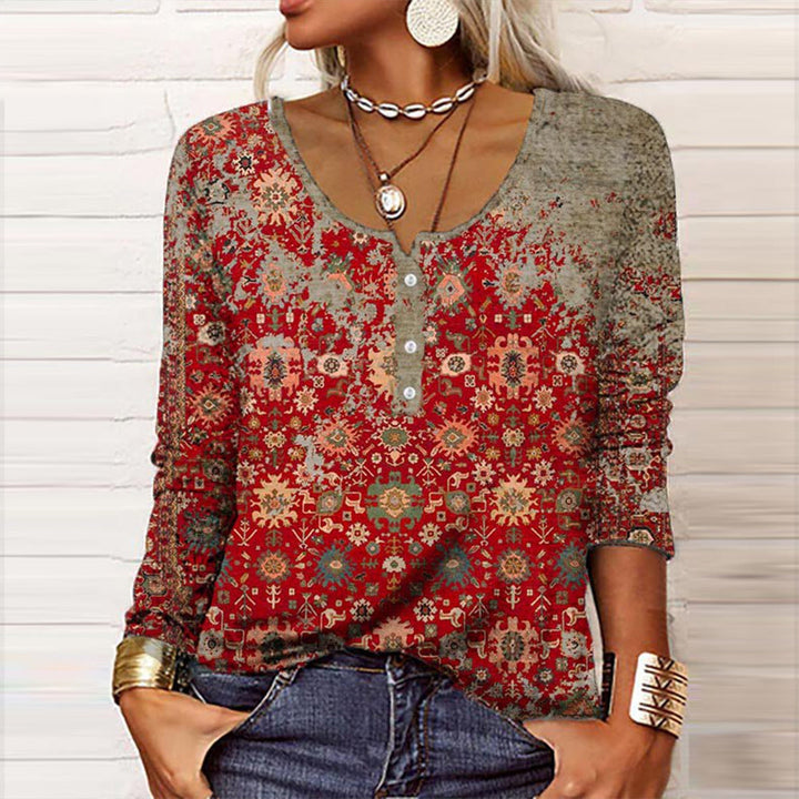 Inès™ – Pull-Over Femme Élégant Confort Optimal avec Motif Aztèque-2