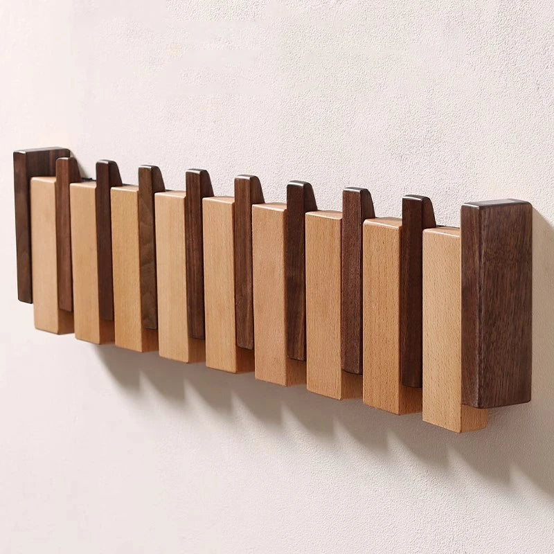 Patère Mural en Bois Blanc Moderne
