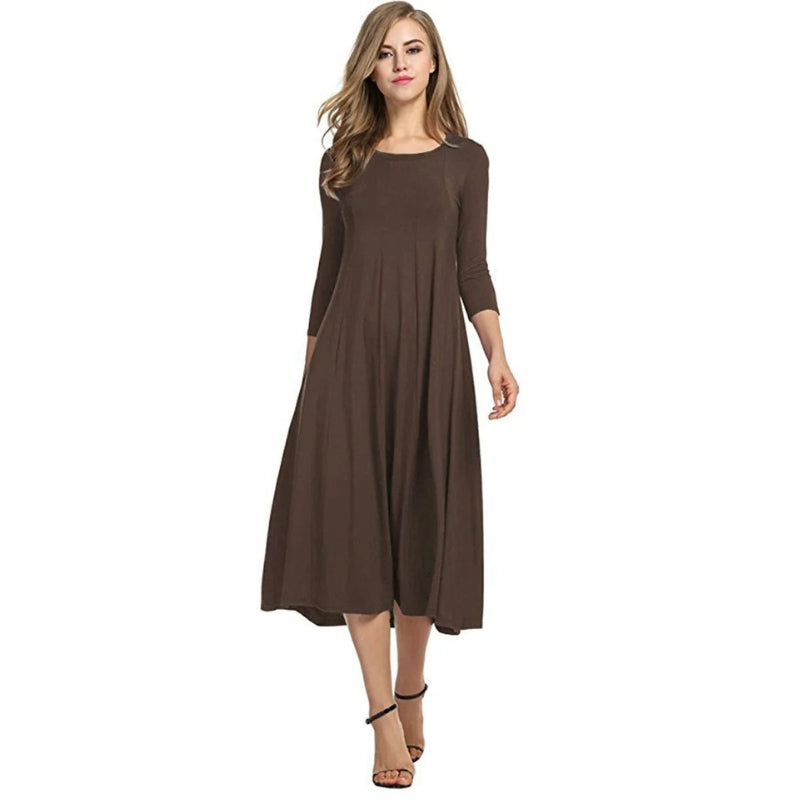 Robe Femme Chic Mi-Longue Taille Idéale