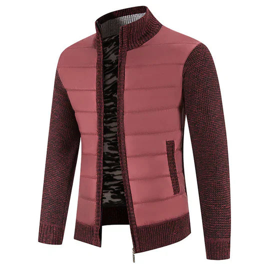Veste en Maille Col Montant Éclair Zippée
