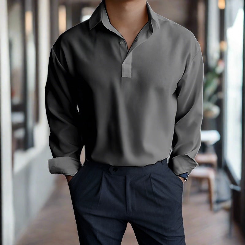 Polo Homme Manches Longues Élégant pour Quotidien