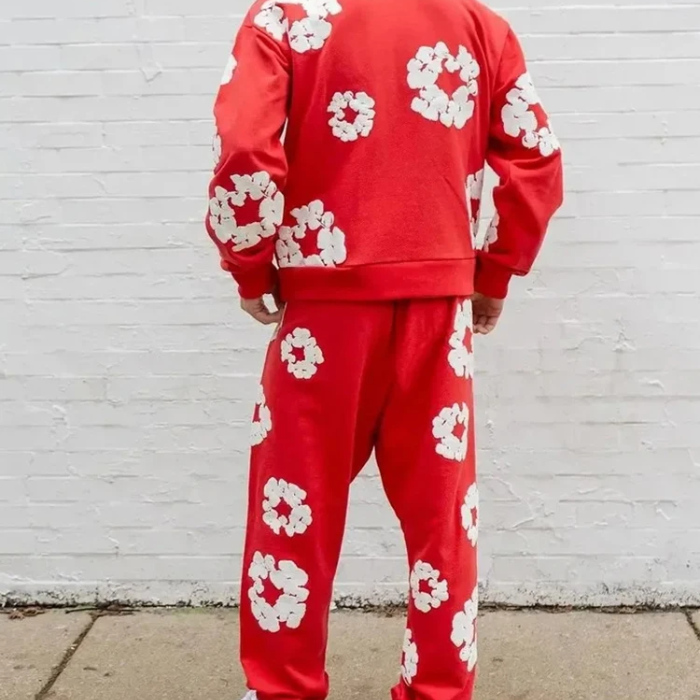 Survêtement Décontracté Capuche et Pantalon Imprimé Floral