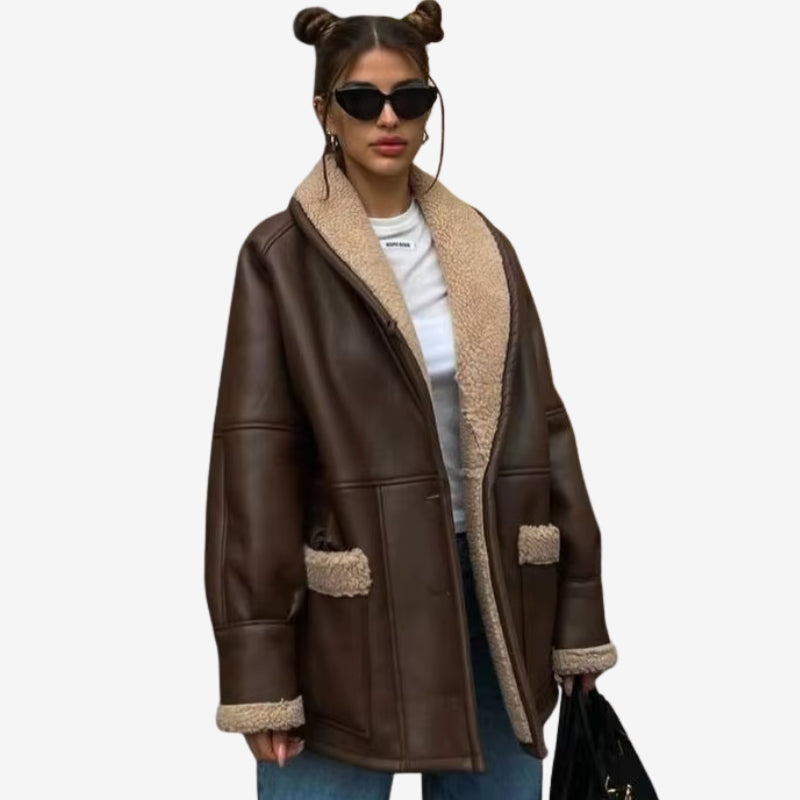Manteau D'hiver Épais et Doux avec Capuchon et Poches