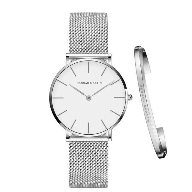 Montre Femme Chic en Métal avec Bracelet Ajustable