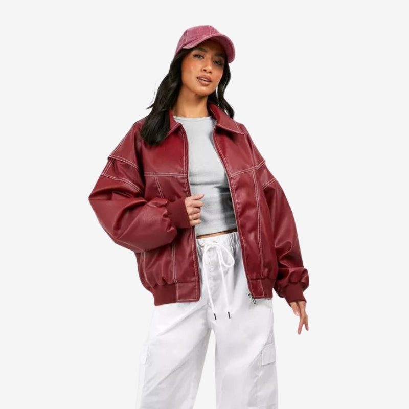 Veste Bomber Grande Taille Éclair et Poches Coton - PanierRoyale