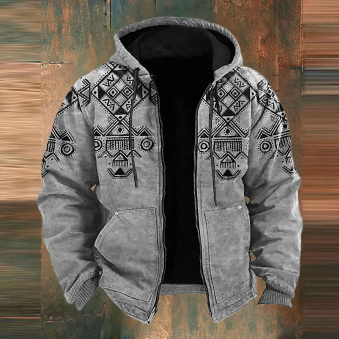 Veste Cuir Homme Casual Motif Géométrique