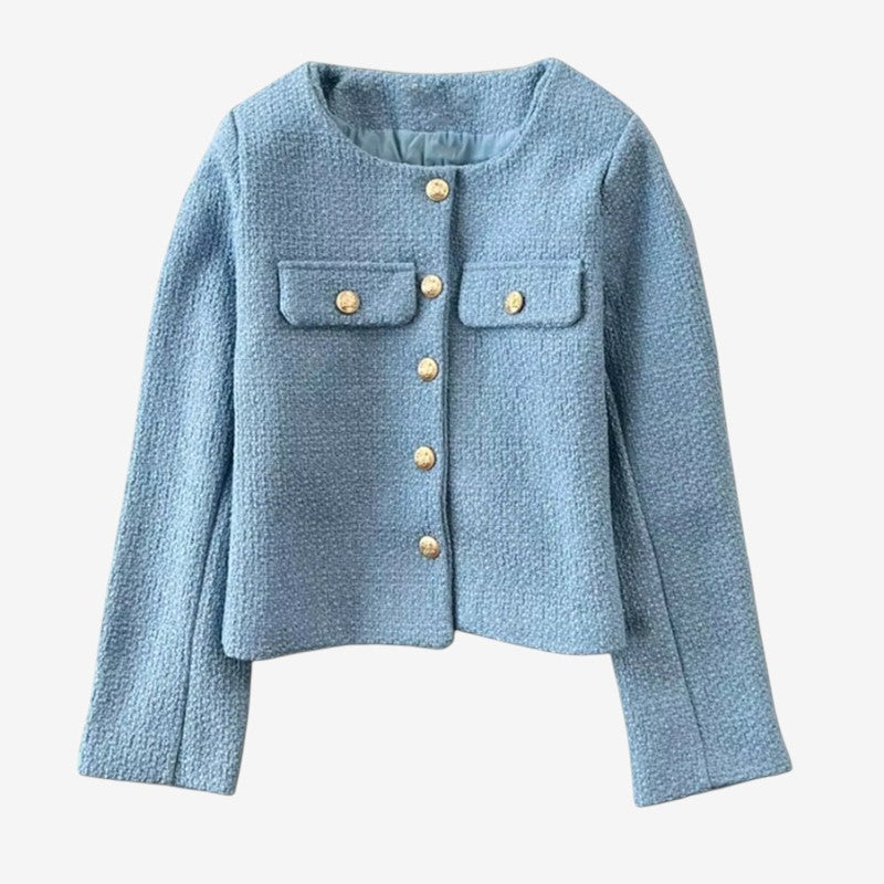 Veste Femme Chic Col Rond Classique - PanierRoyale