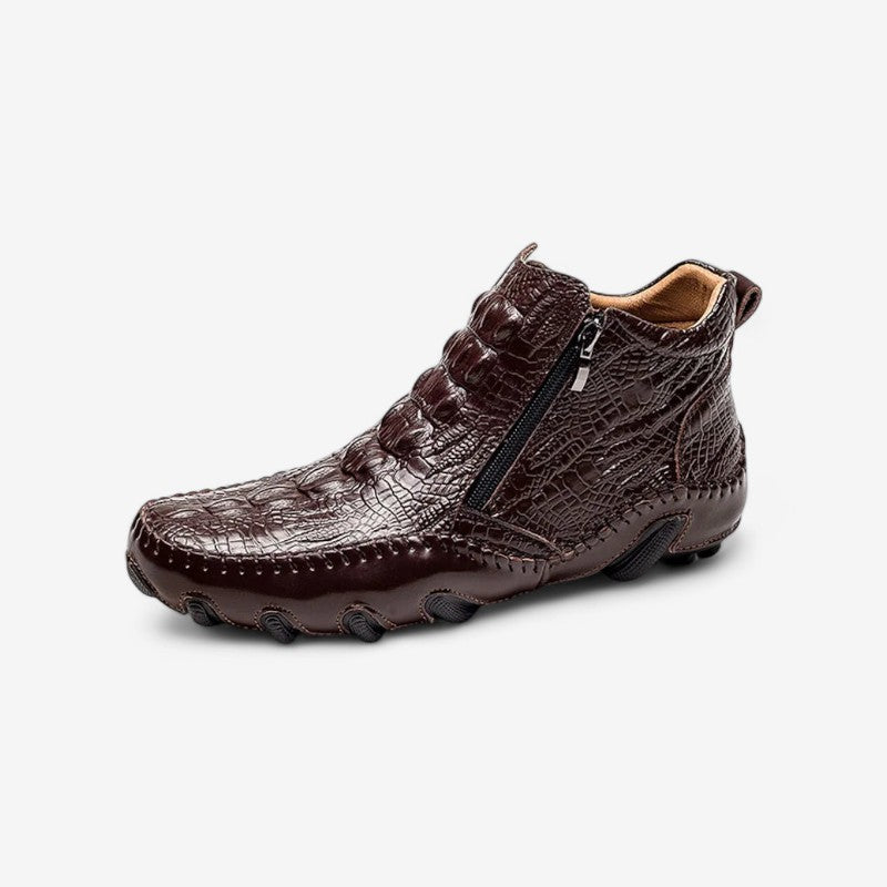 Bottes Cuir Chic à Fermeture Éclair et Semelle Robuste