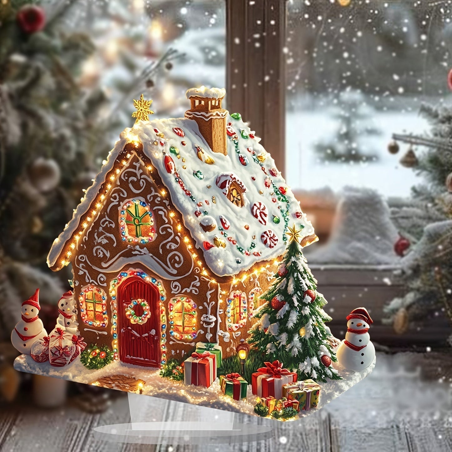 Maison de Noël en Pain d'Épice Lumineuse Décorative - PanierRoyale