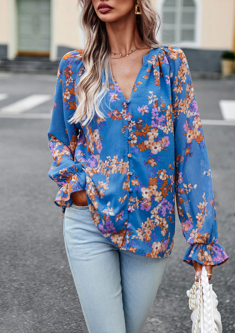 Blouse Florale Décontractée pour Femme