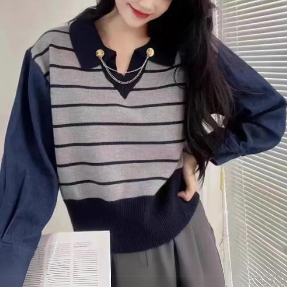 Pull Jean Épaisse et Confortable pour Femme