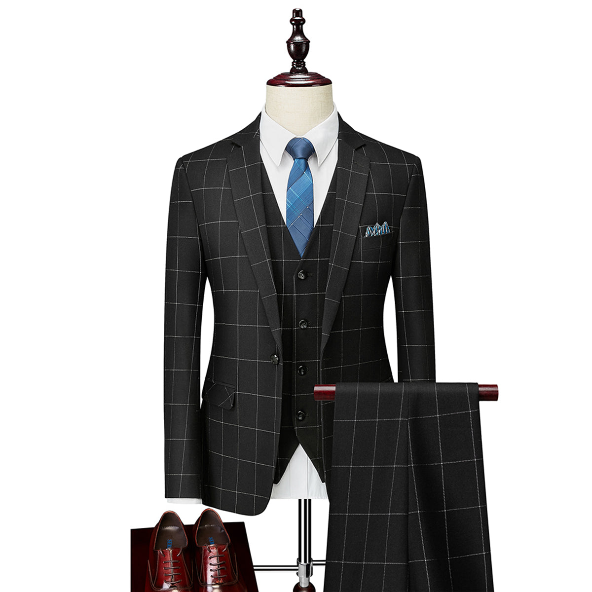 Costume Mariage Homme Classique à Rayures - PanierRoyale