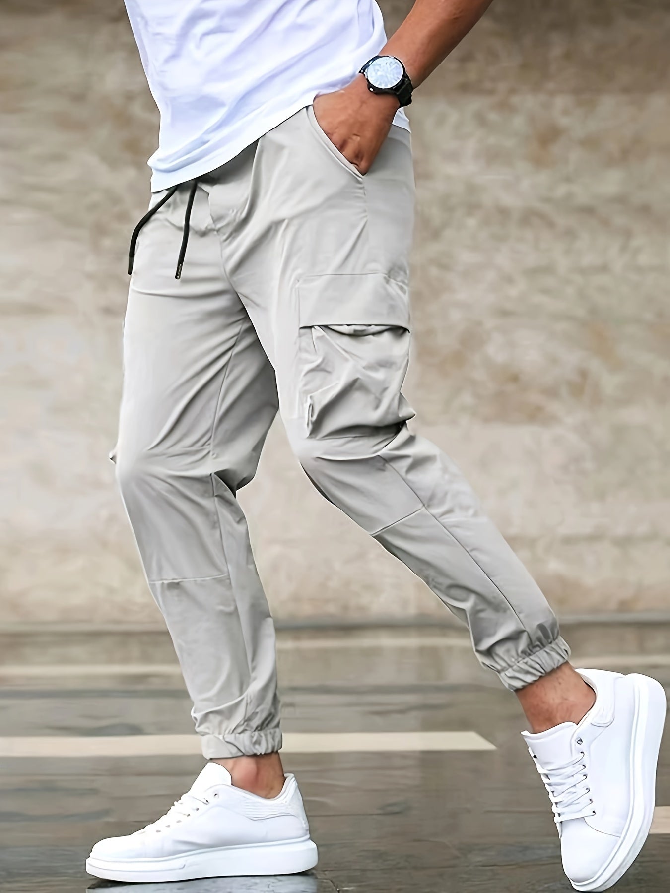 Pantalon Chino Beige pour Homme avec Poches Coutures - PanierRoyale