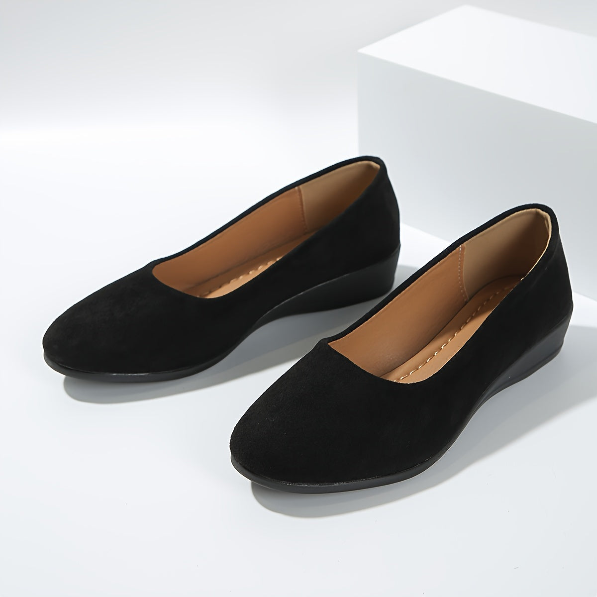 Ballerines Femme Talon Compensé Confortable Texture Douce