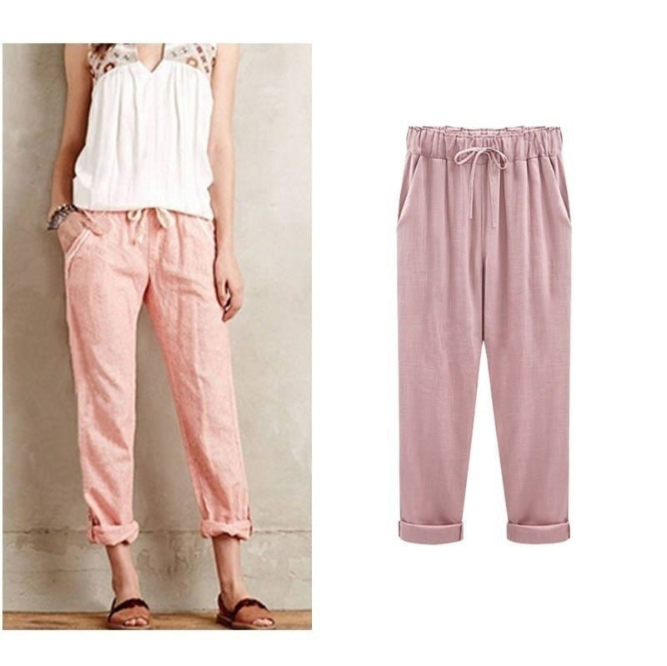 Pantalon Femme Lin Coton Confortable et Chic