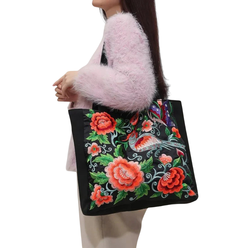 Sac à main Été Grand Modèle Fleuri avec Pochette