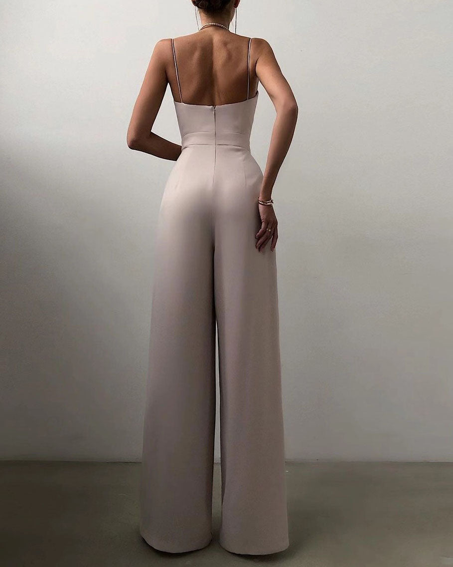 BelleRue™ – Combinaison Femme Chic à Jambe Droite et Bretelles Fines-5