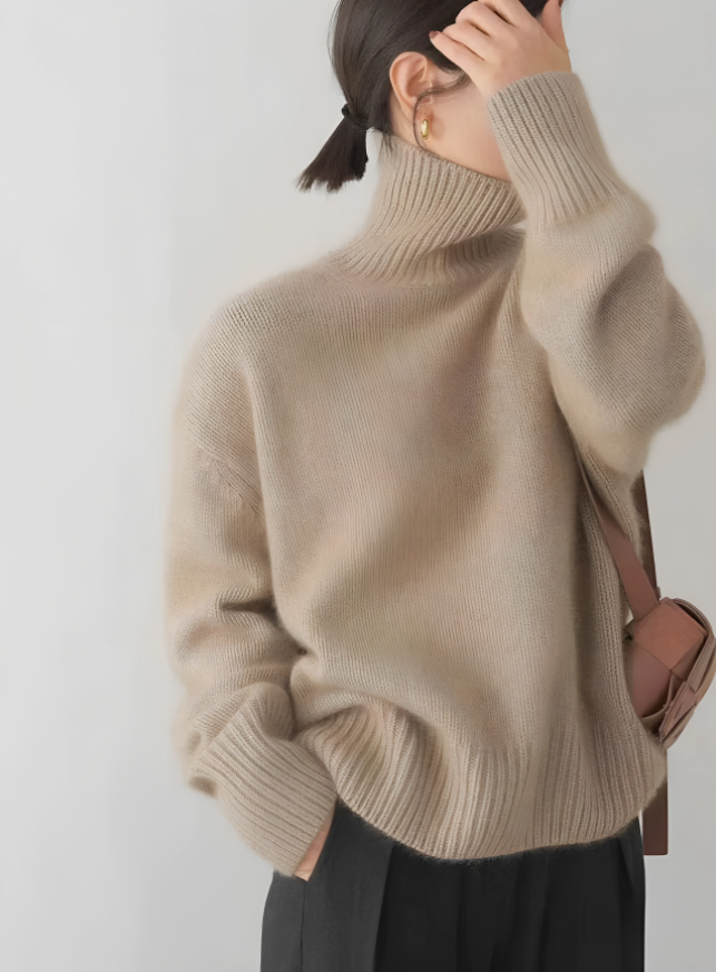 Pull Femme Col Roulé Chaud et Douillet Hiver